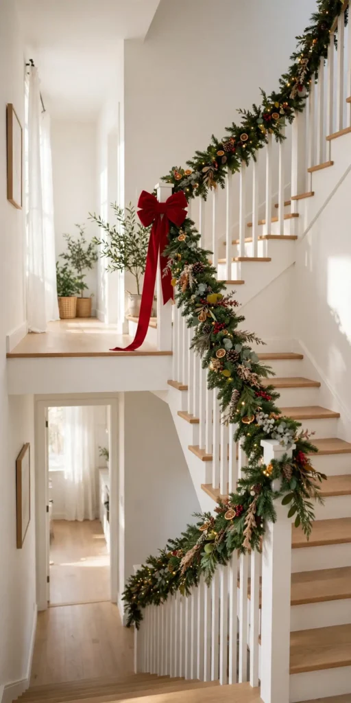garland in staircase