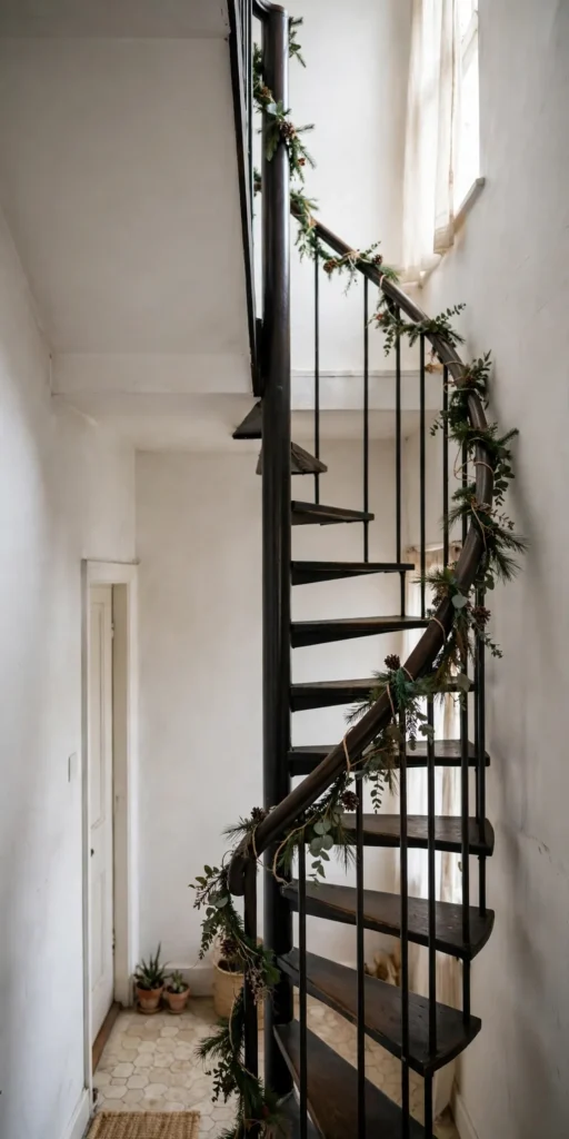 xmas garlands for stairs