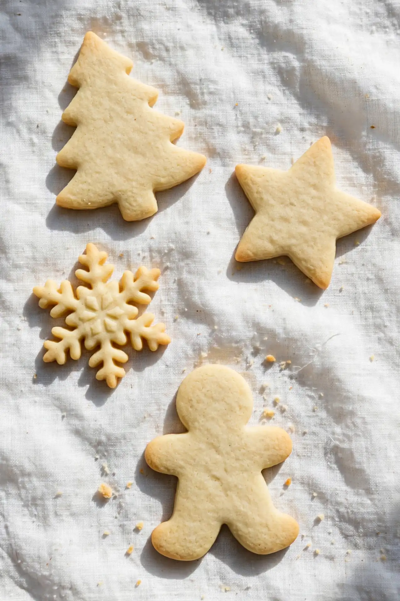classic christmas cutout sugar cookies undecorated shapes