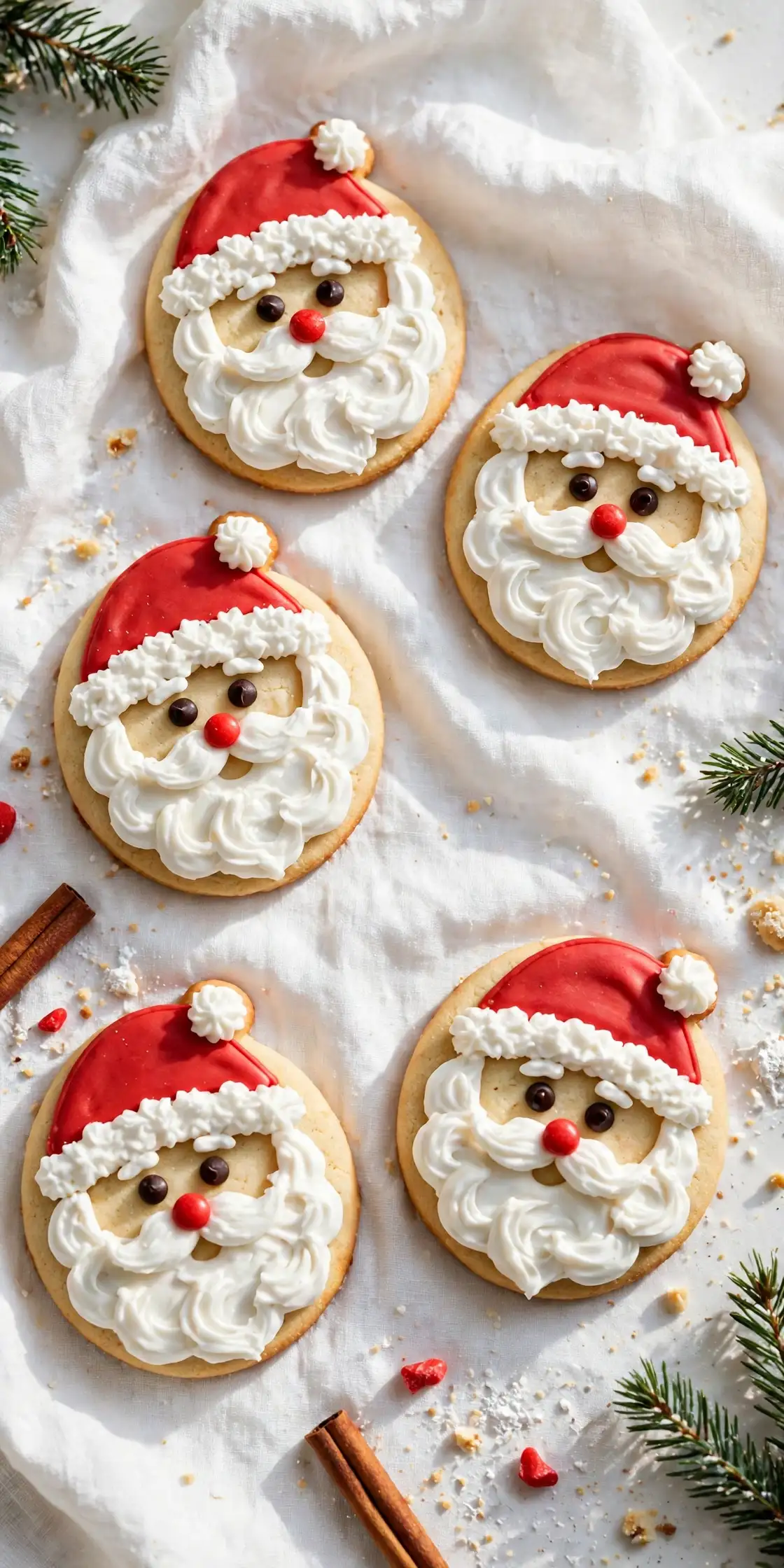 santa sugar cookies decorated faces christmas