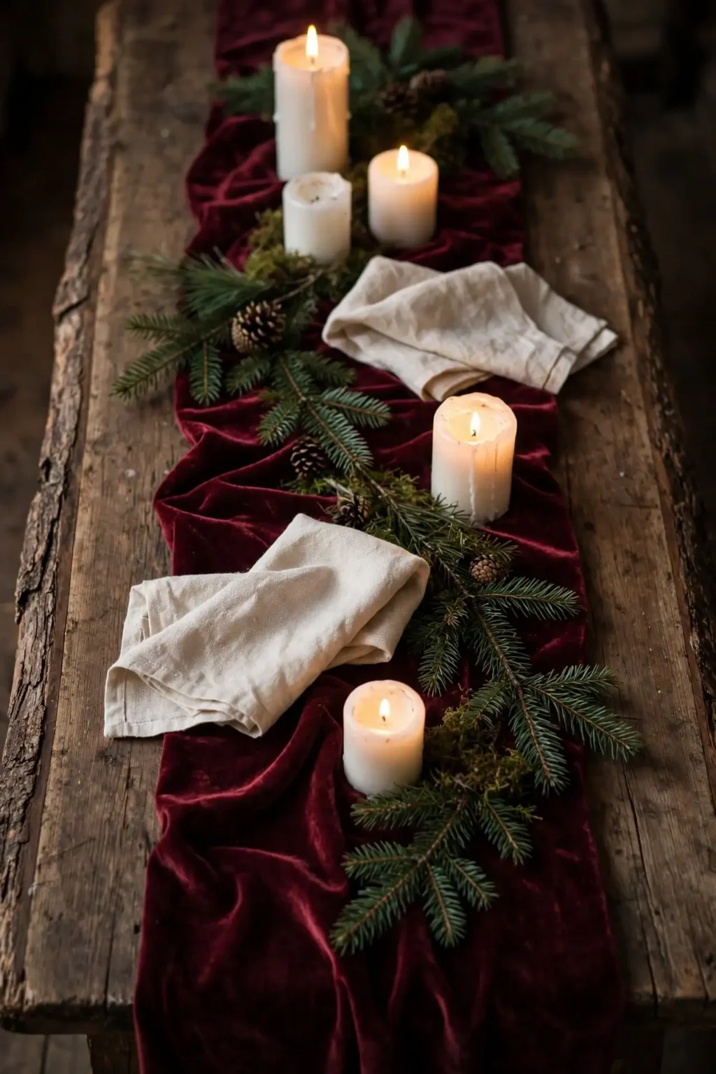 rustic christmas table setting