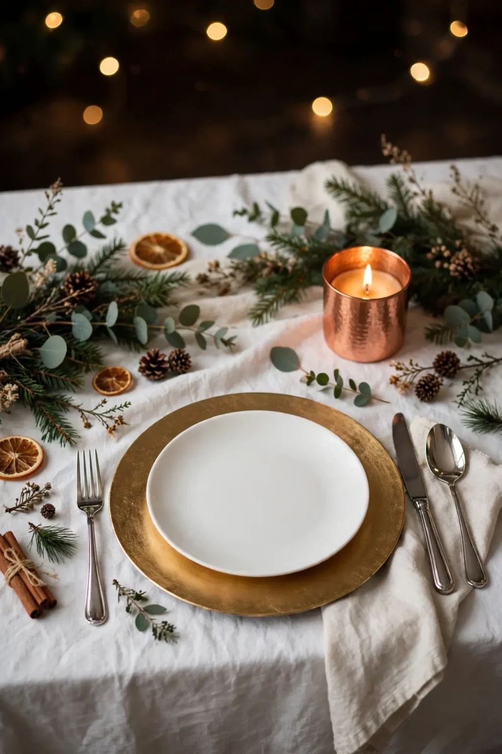 modern christmas tablescape
