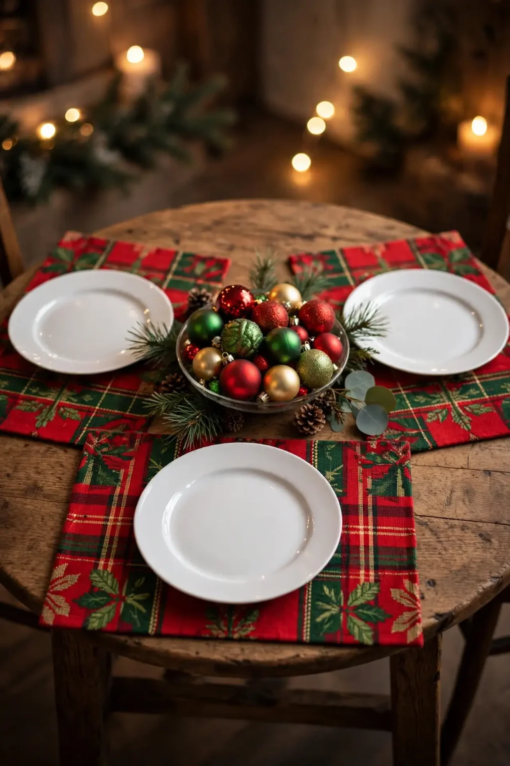 simple christmas table setting