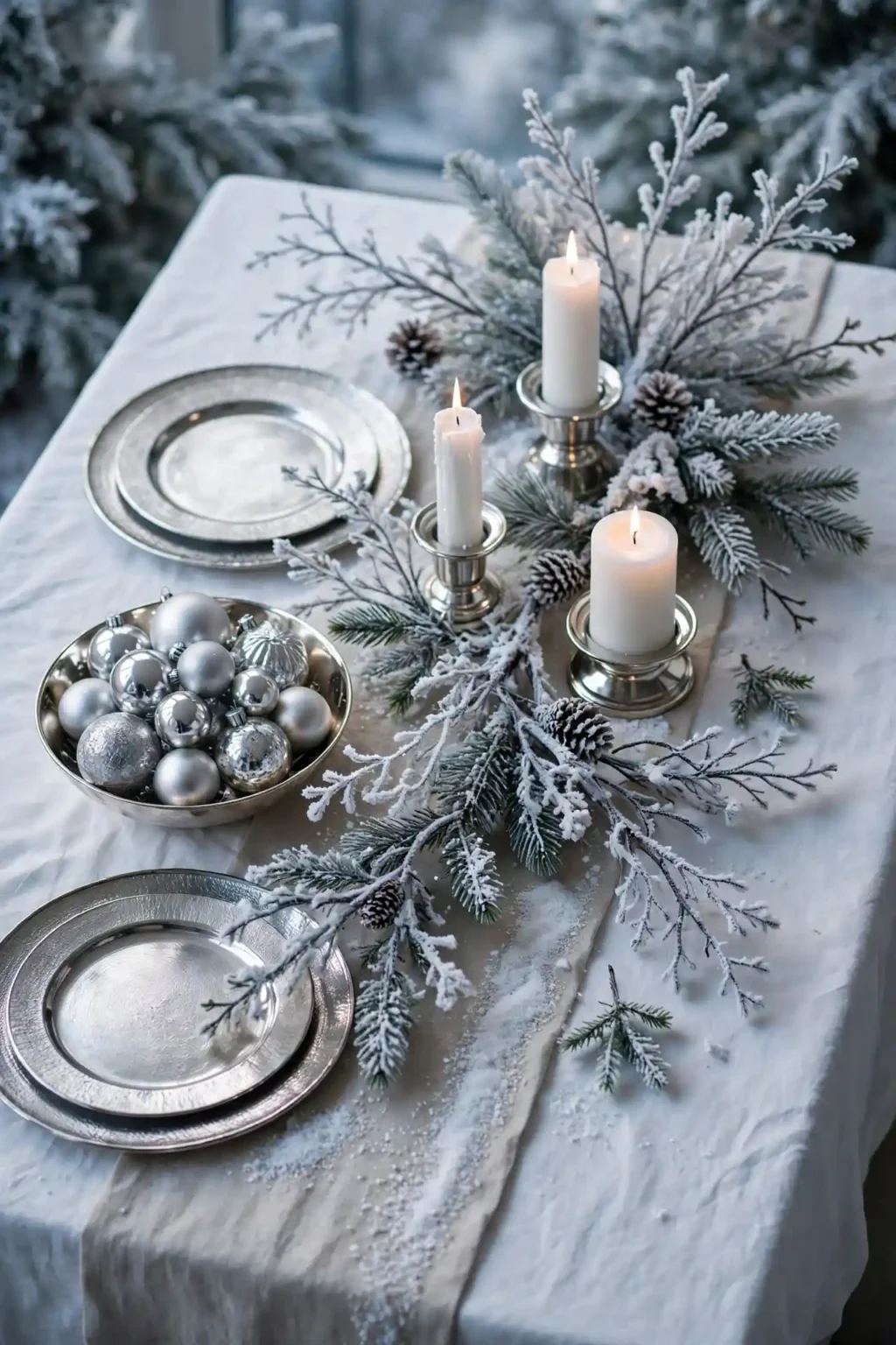 winter wonderland tablescape