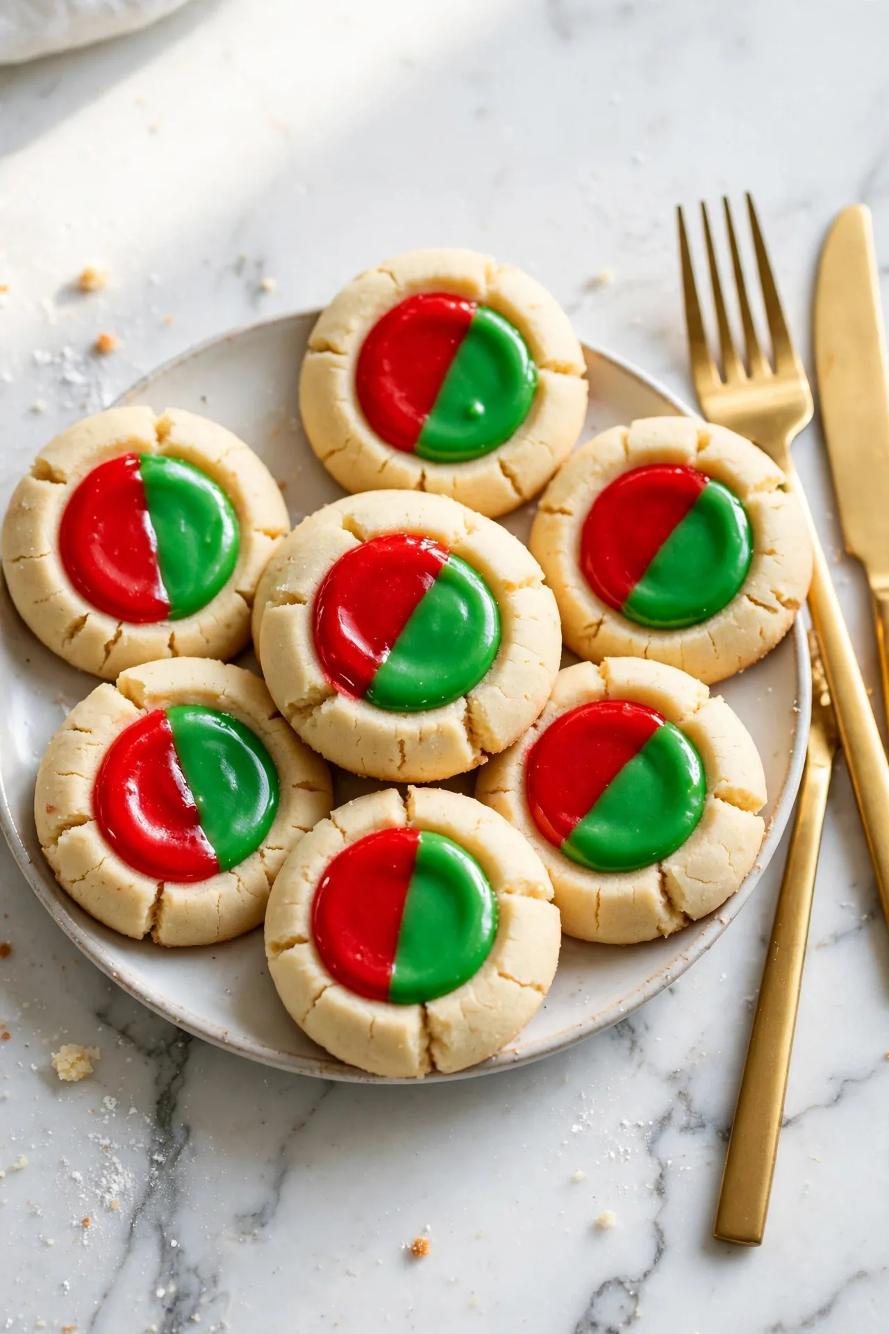 christmas thumbprint cookies with icing