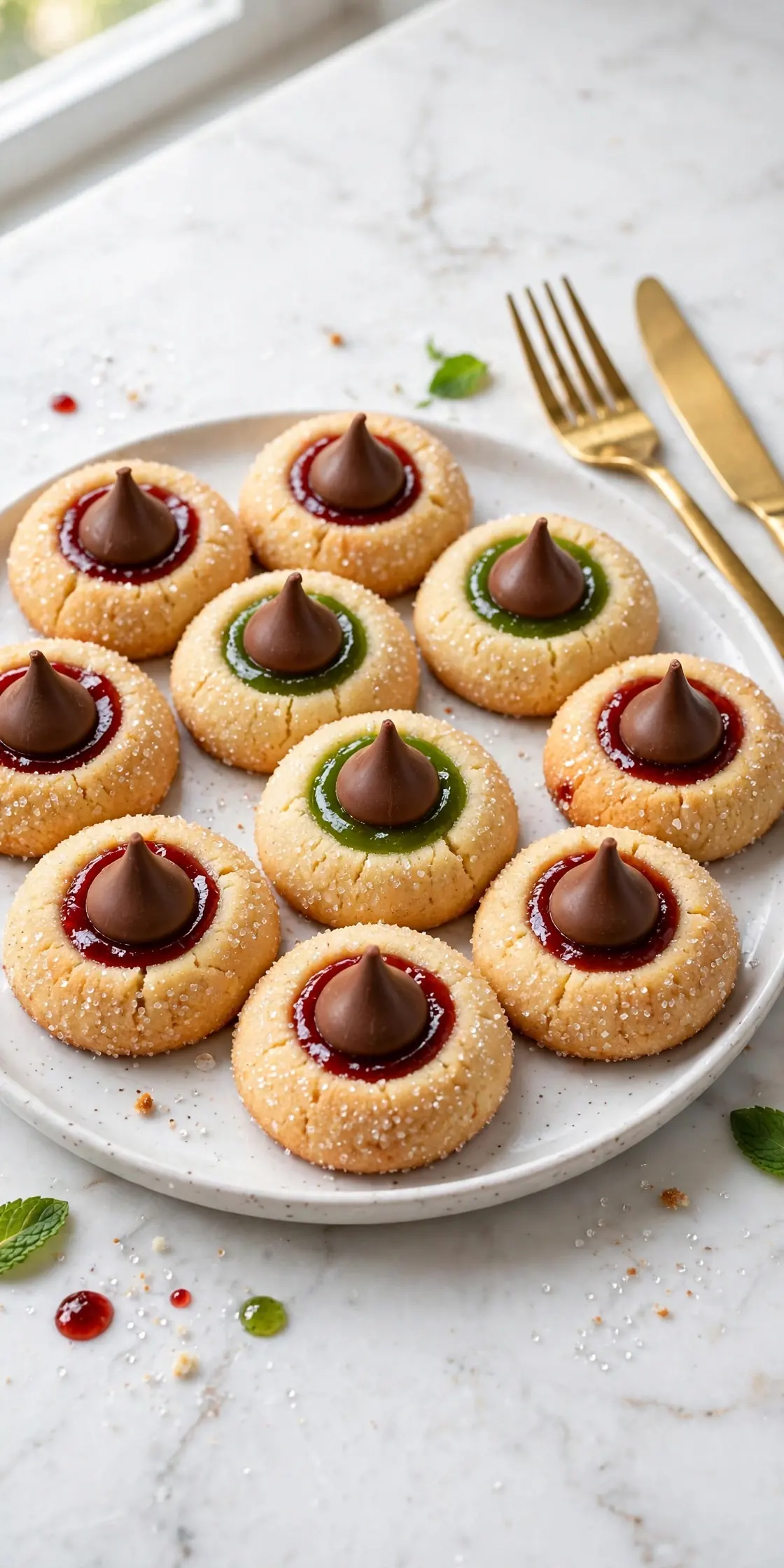 hershey kiss thumbprint cookies christmas