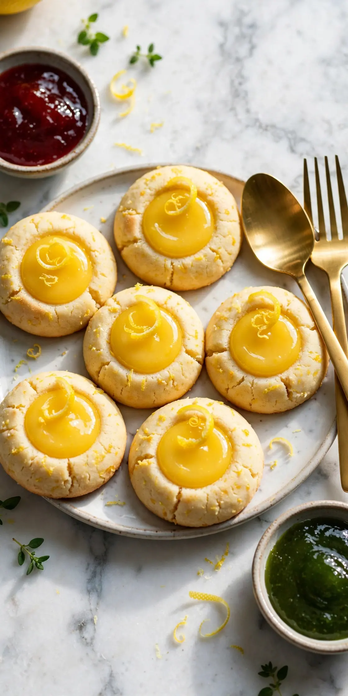 lemon curd thumbprint cookies christmas