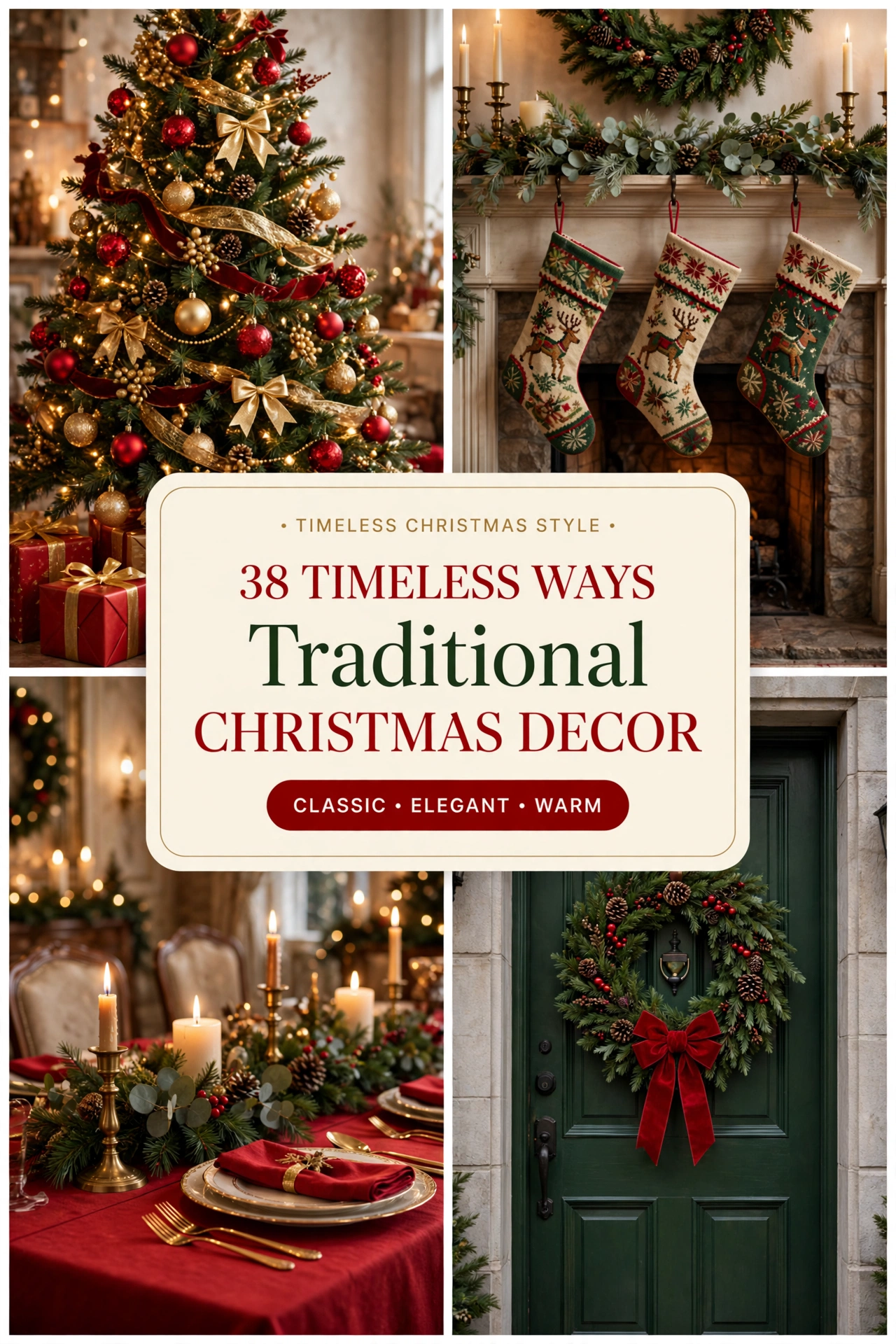 traditional christmas decor ideas collage 38 timeless ways