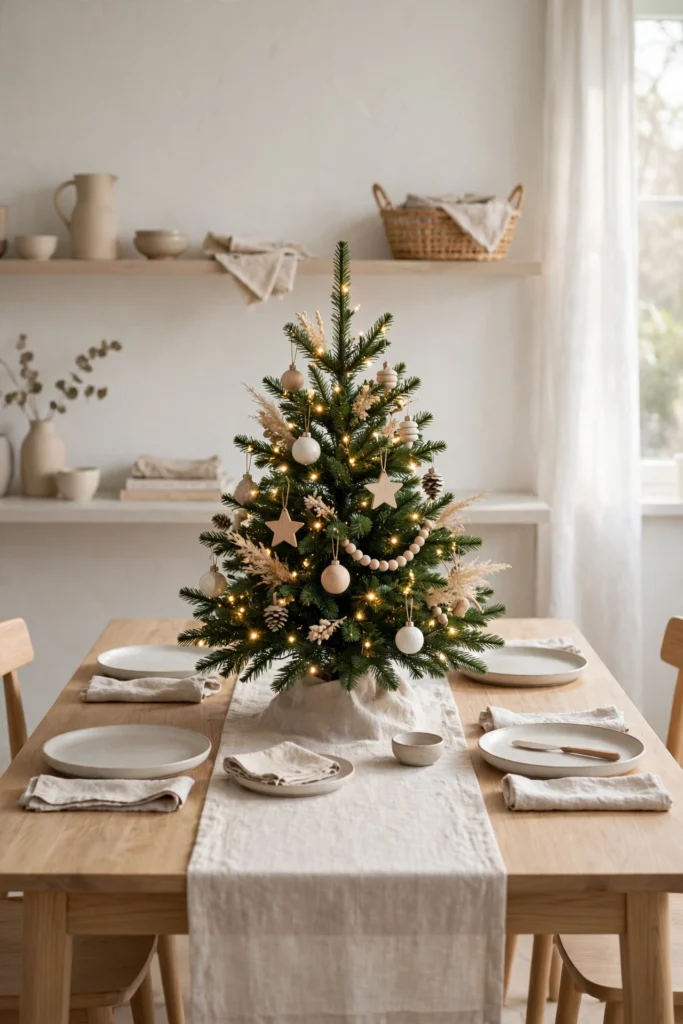 tabletop christmas tree height proportions dining table