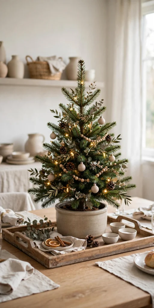 tabletop christmas tree dining table centerpiece low height