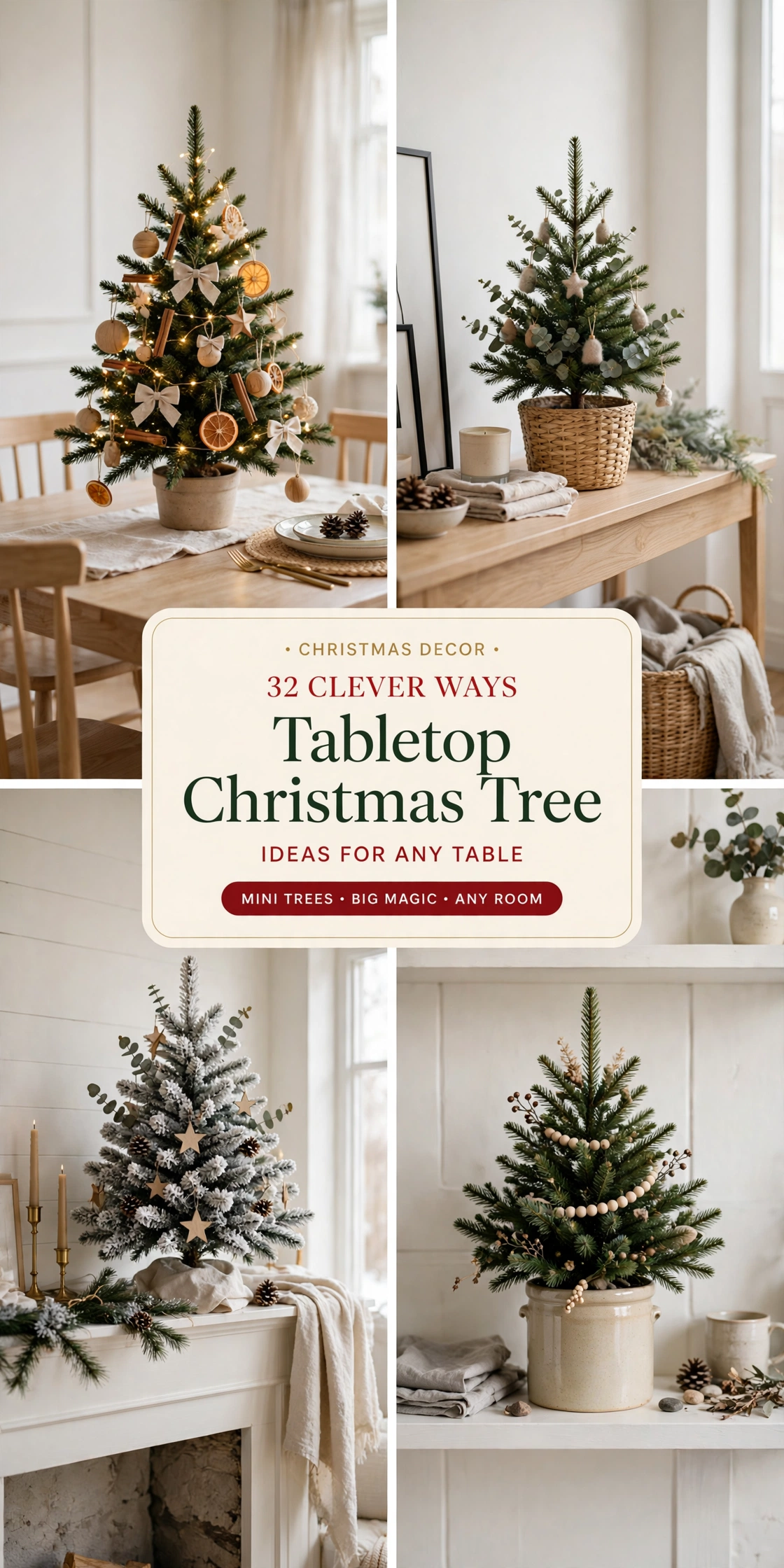 Tabletop Christmas Tree Ideas: 32 Clever Ways to Bring Big-Tree Magic to Any Table