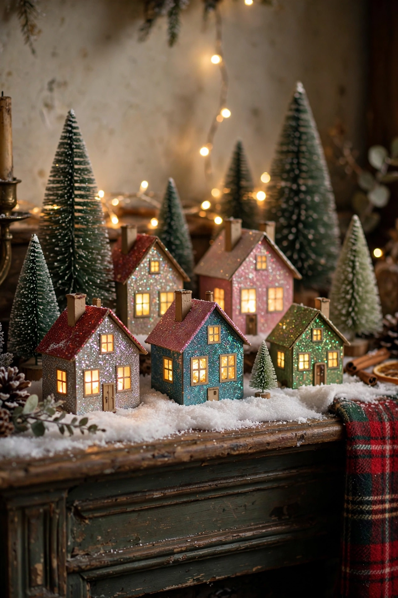 putz houses christmas village vintage
