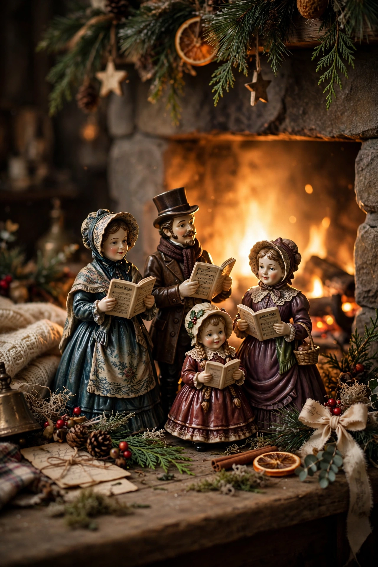 christmas caroler figurines vintage decor
