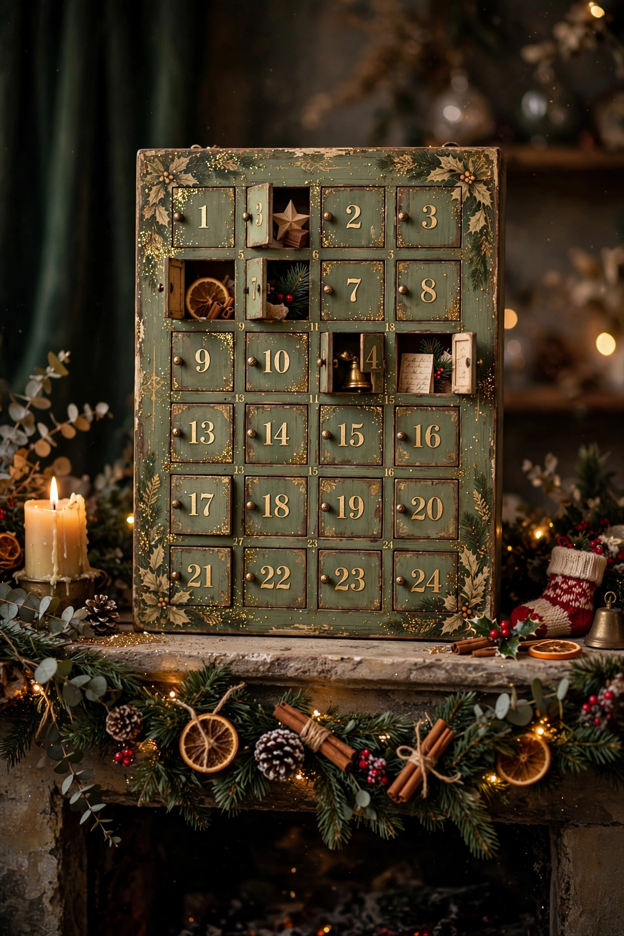 vintage advent calendar christmas