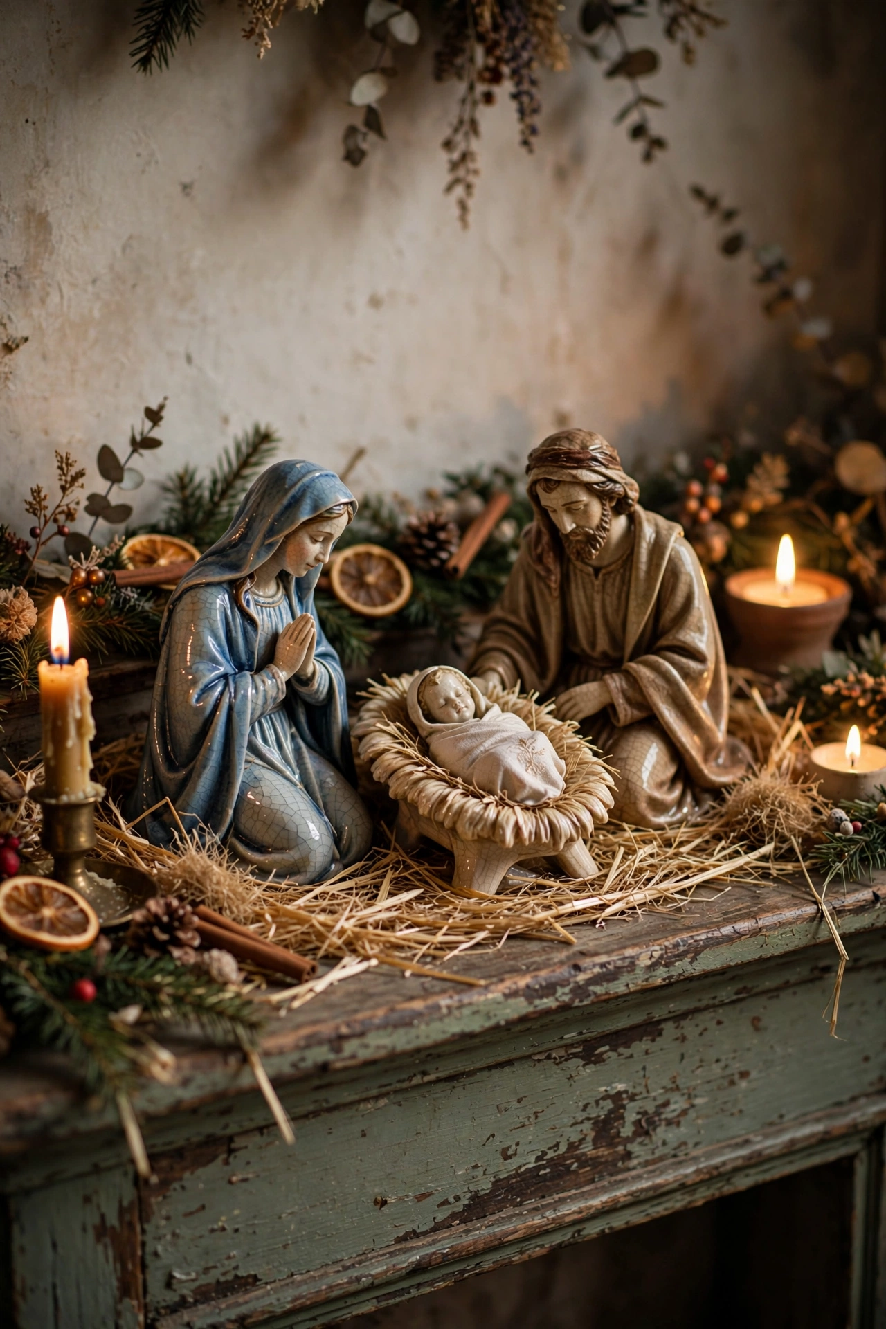 heirloom nativity scene vintage christmas
