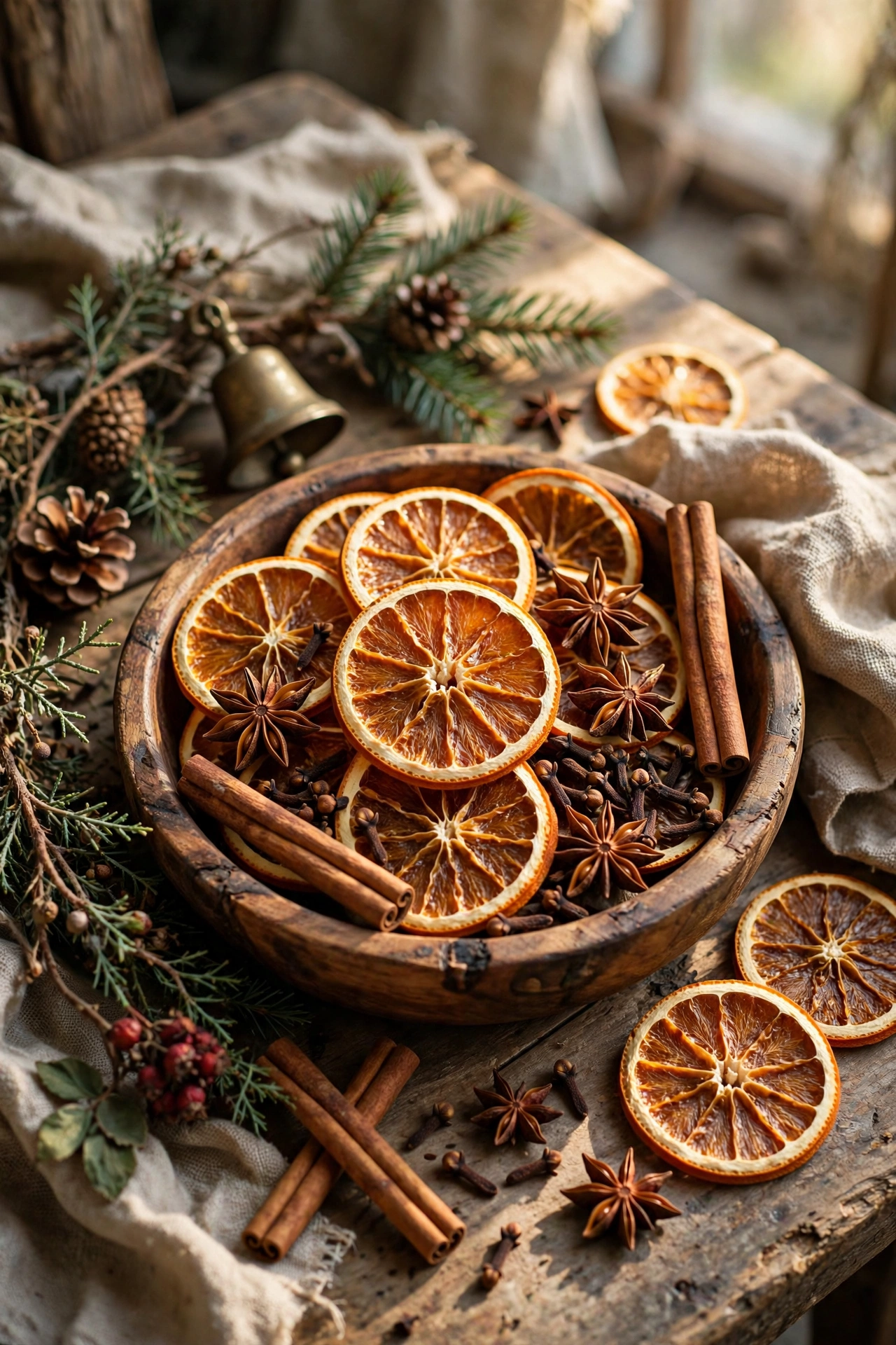 dried orange cinnamon vintage christmas decor
