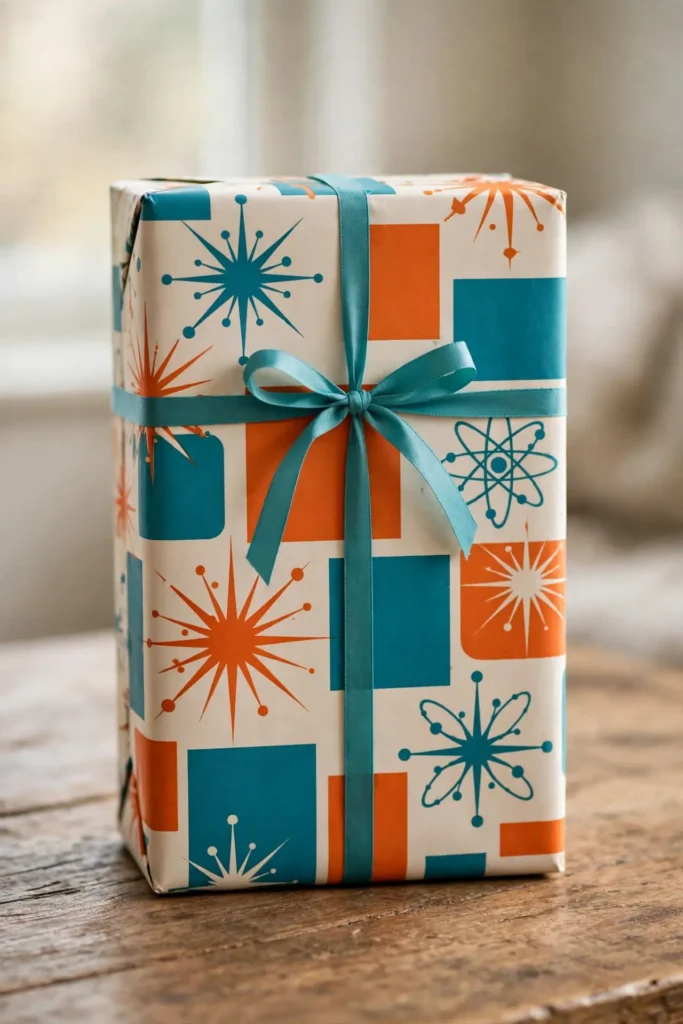 retro christmas wrapping paper