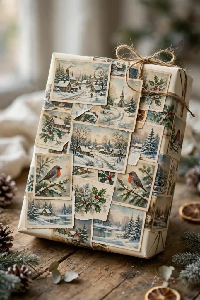 vintage christmas gift wrapping paper