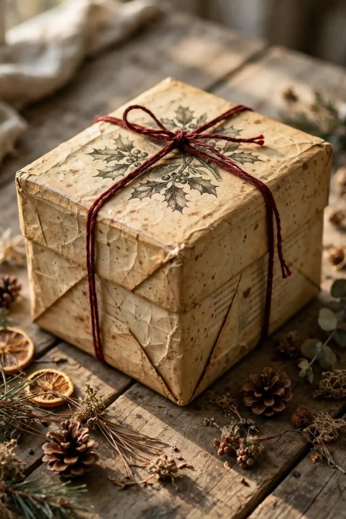 antique christmas wrapping paper