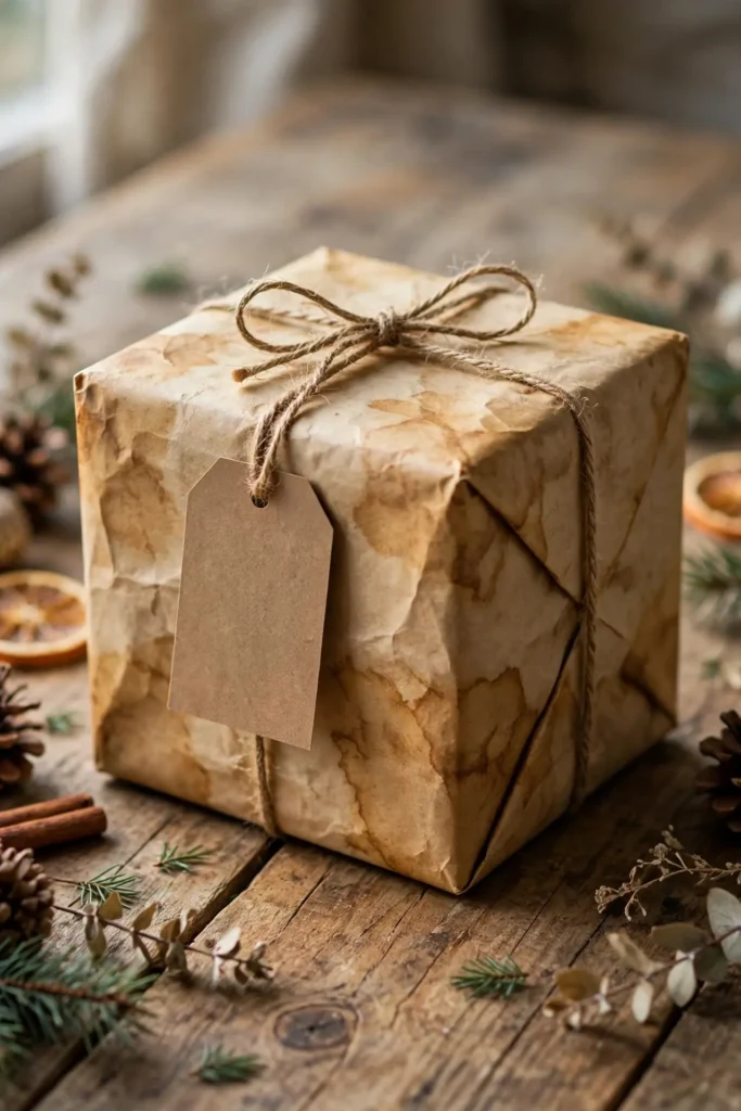 vintage looking christmas wrapping paper