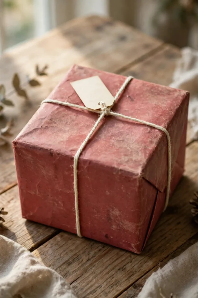 vintage red wrapping paper