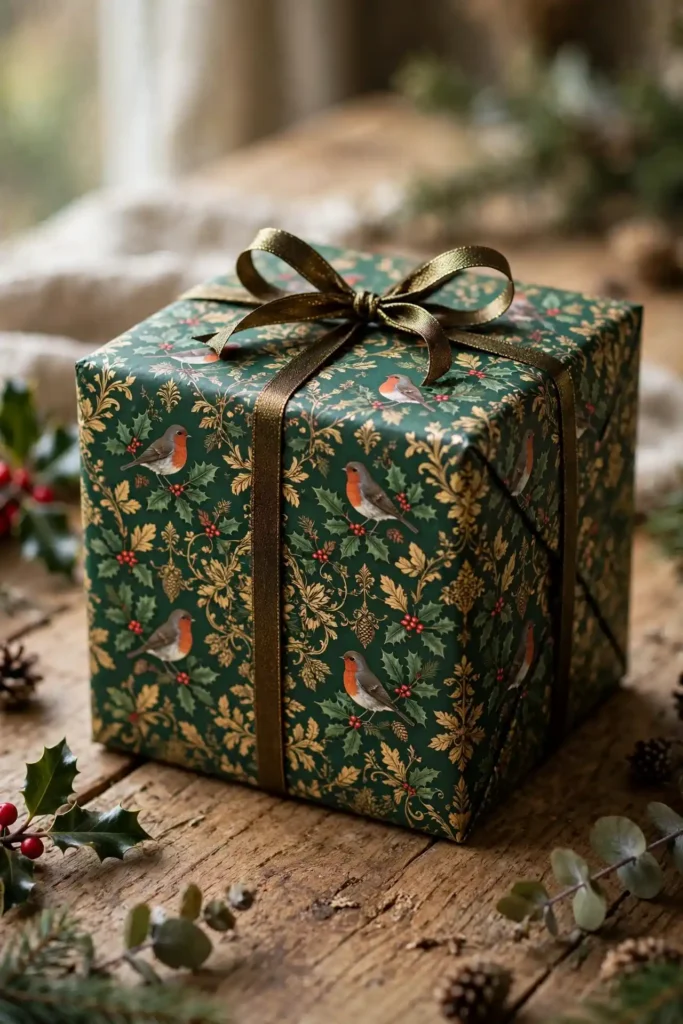 vintage holiday gift wrap