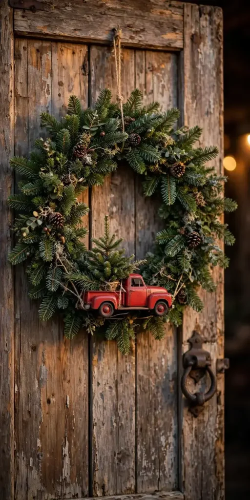 vintage truck wreath red truck christmas
