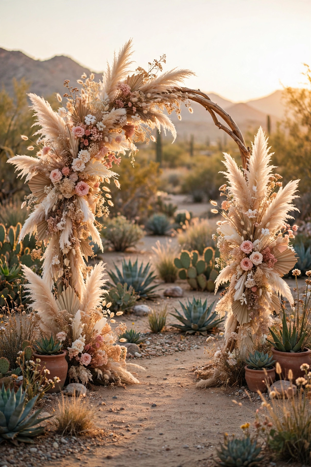 boho wedding arch with pampas grass and dried flowers boho wedding arch with pampas grass and dried flowers