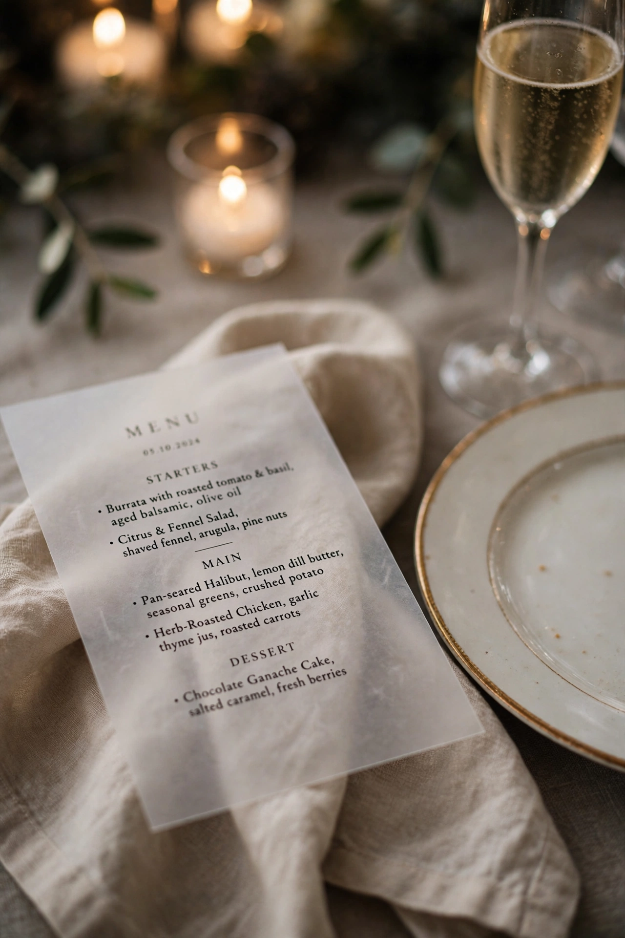 wedding menu printed on vellum paper wedding menu printed on vellum paper