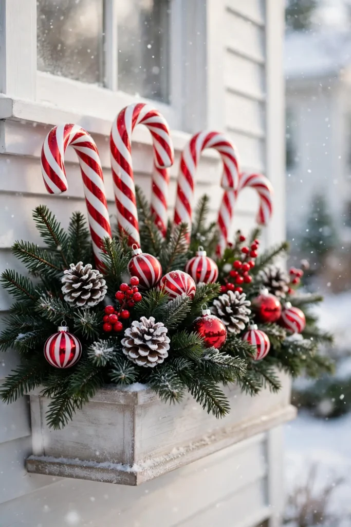 candy cane peppermint christmas window box