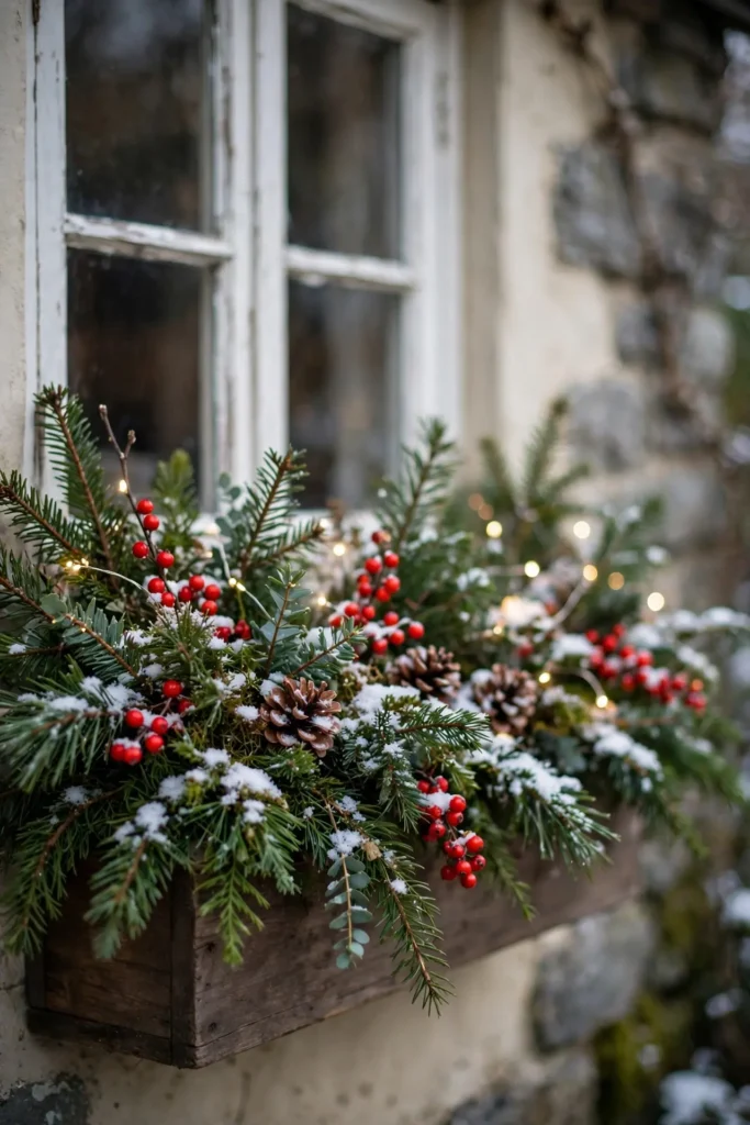 winter window box after christmas january february