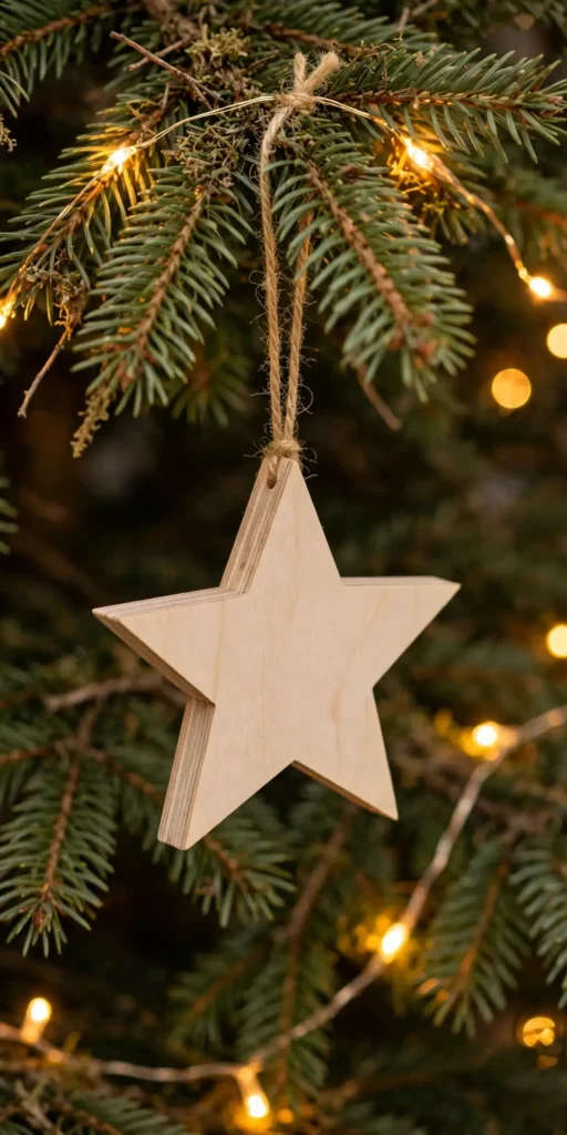 wooden star ornament christmas