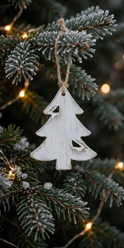 wooden tree ornaments cutout christmas tree shape