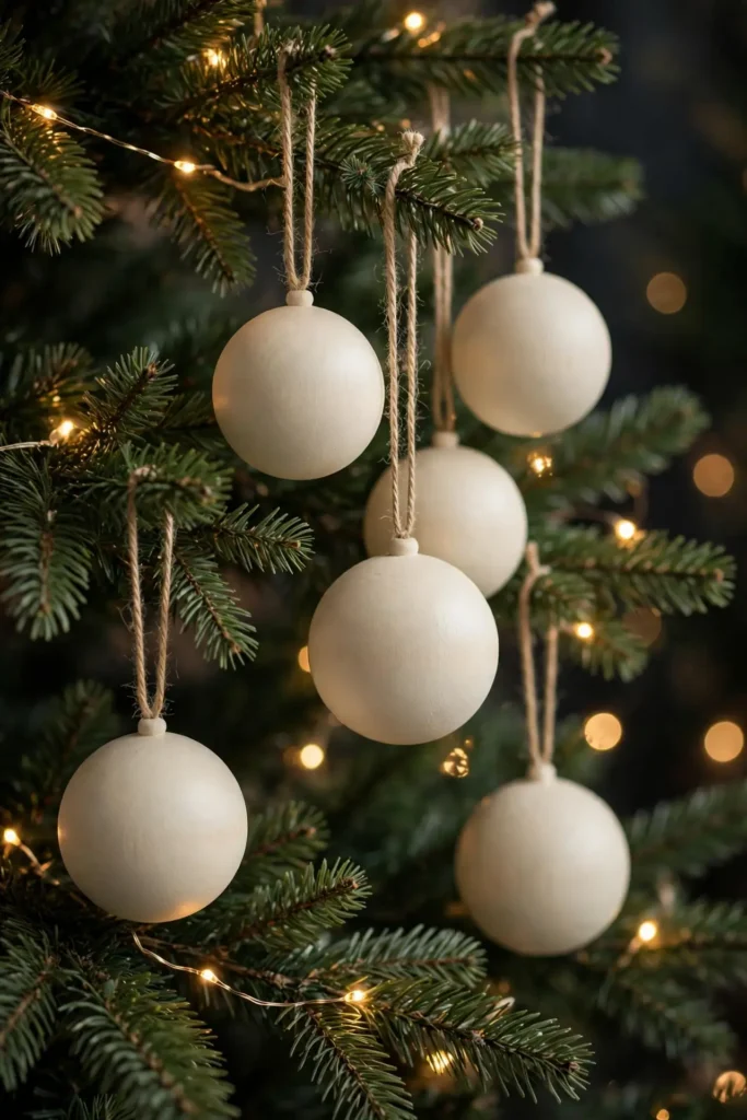 wooden baubles christmas one colour set