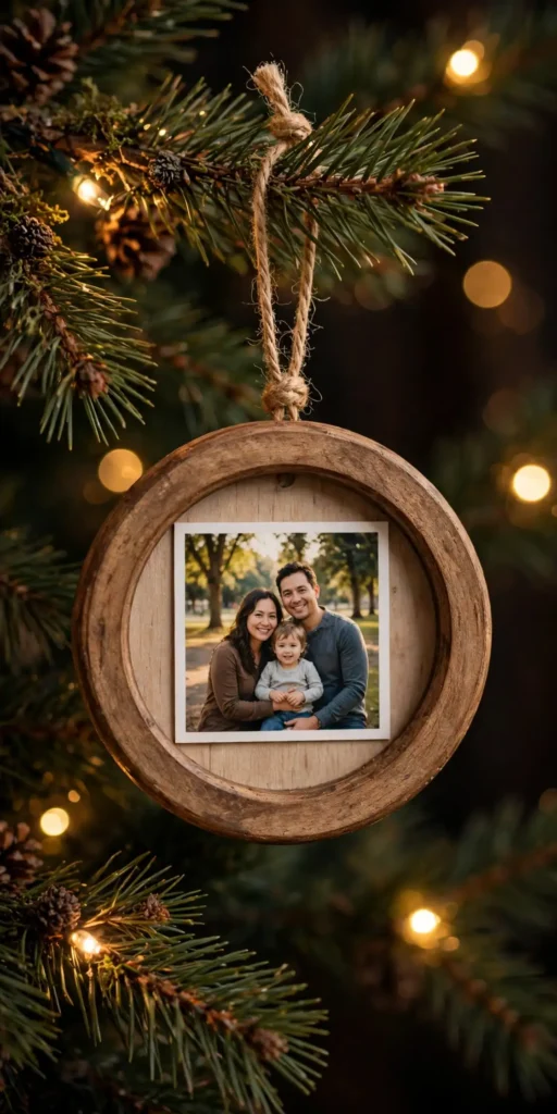 wooden photo ornaments christmas picture