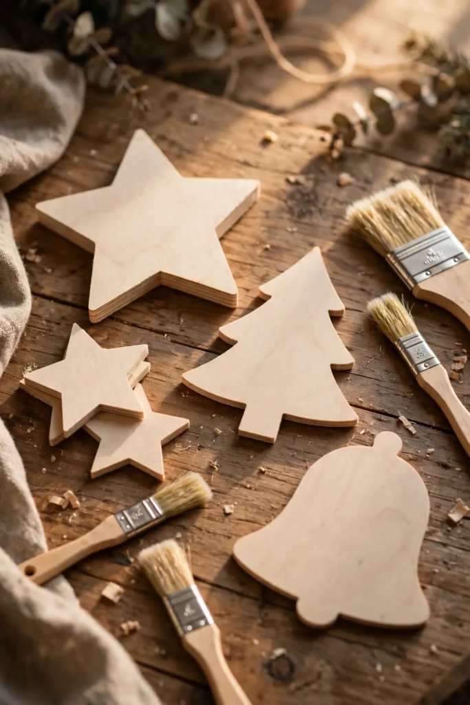 unfinished wood ornaments to paint christmas