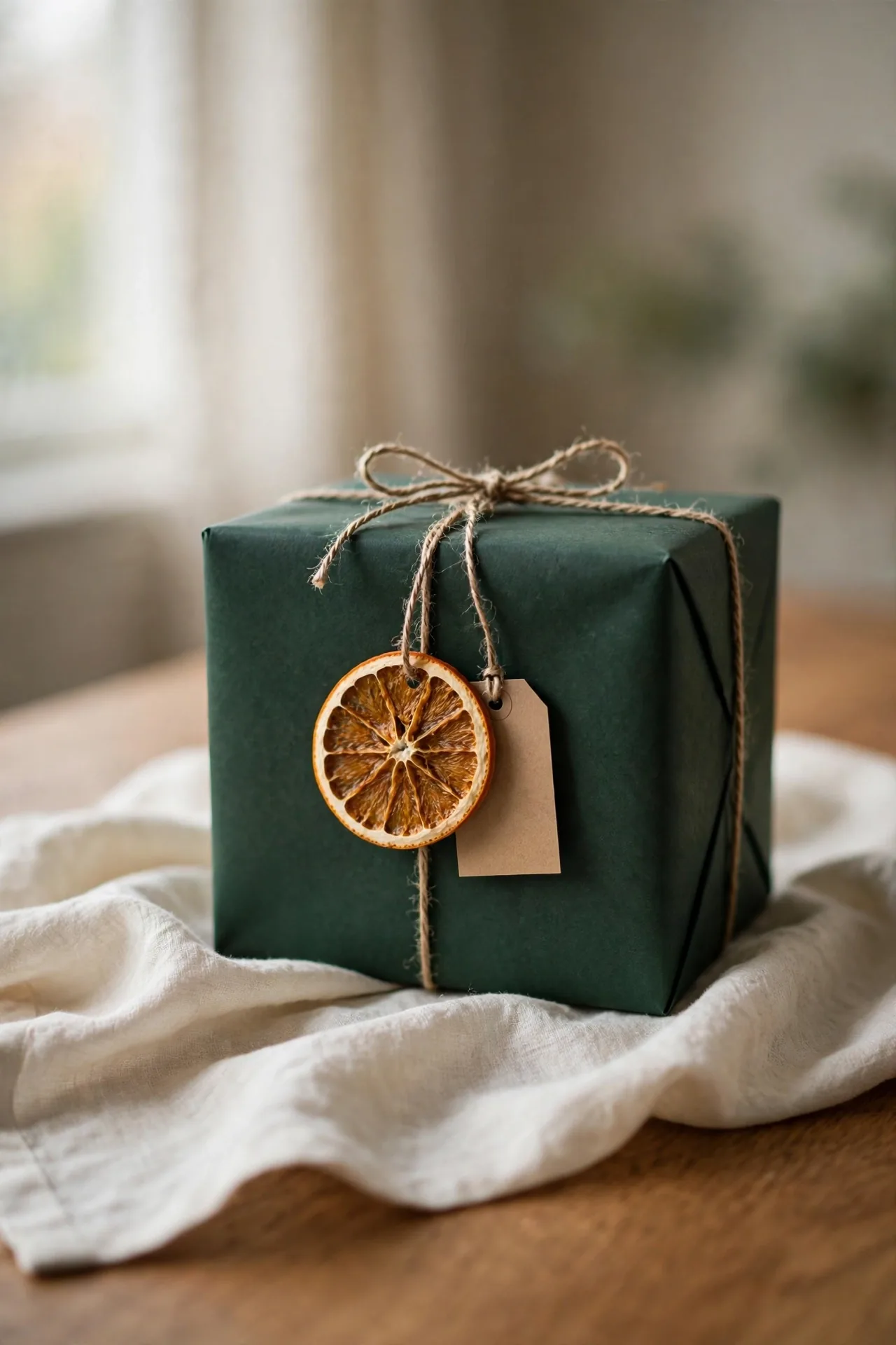 dried orange slice gift tag christmas wrapping