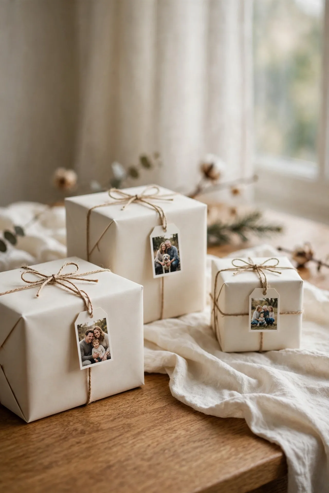 photo gift tags christmas wrapping ideas