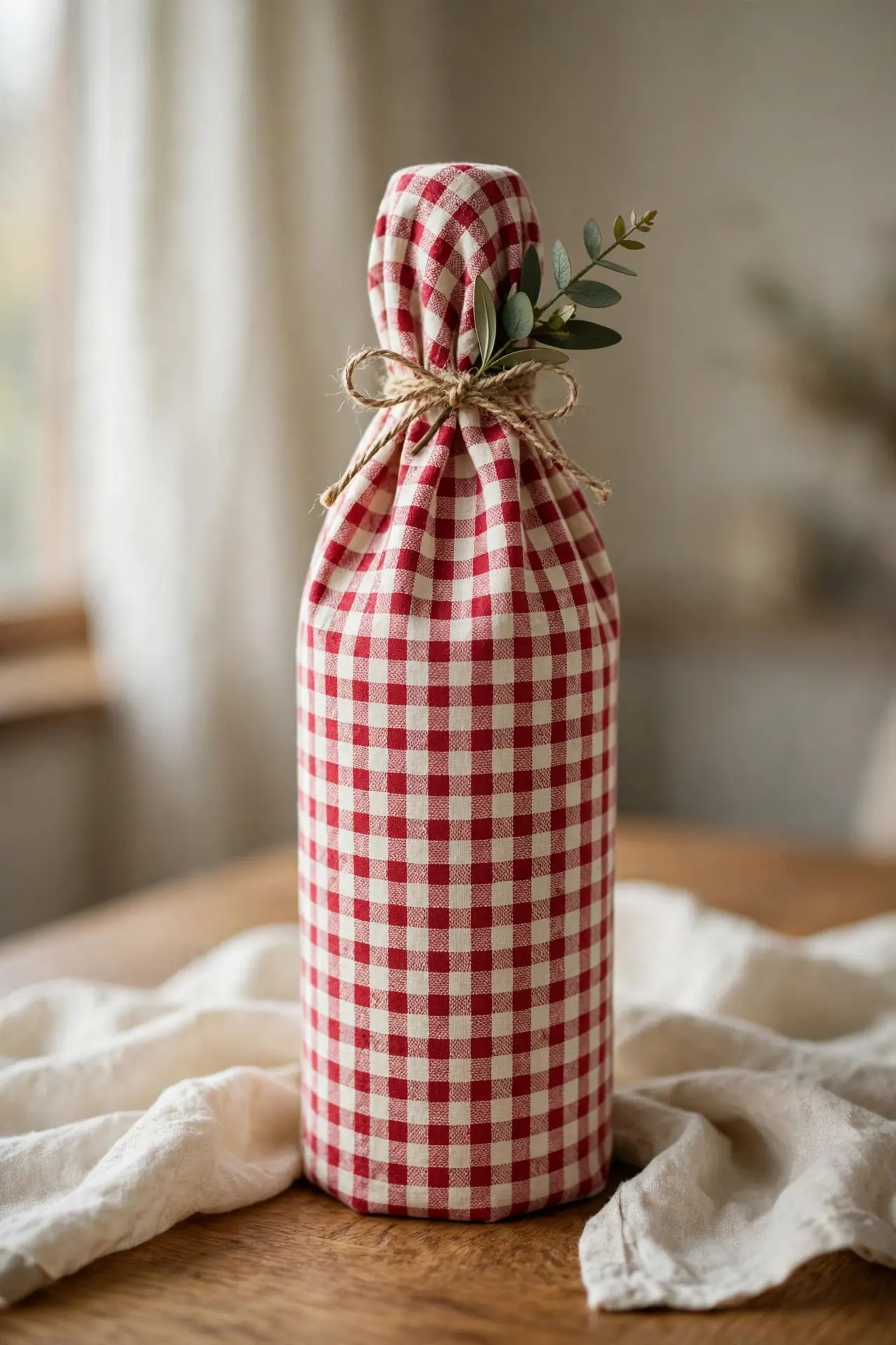 wrapping wine bottles for christmas cloth wrap