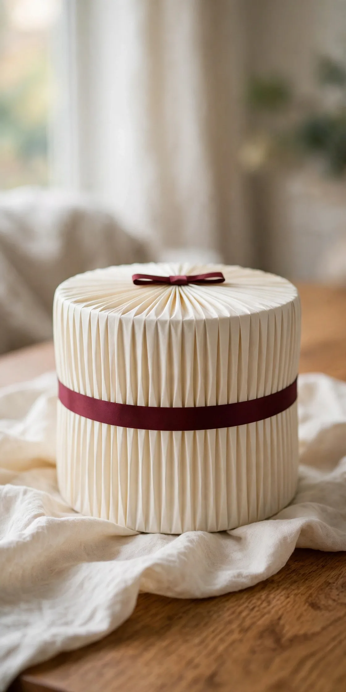 how to wrap a round christmas gift tin pleat wrap