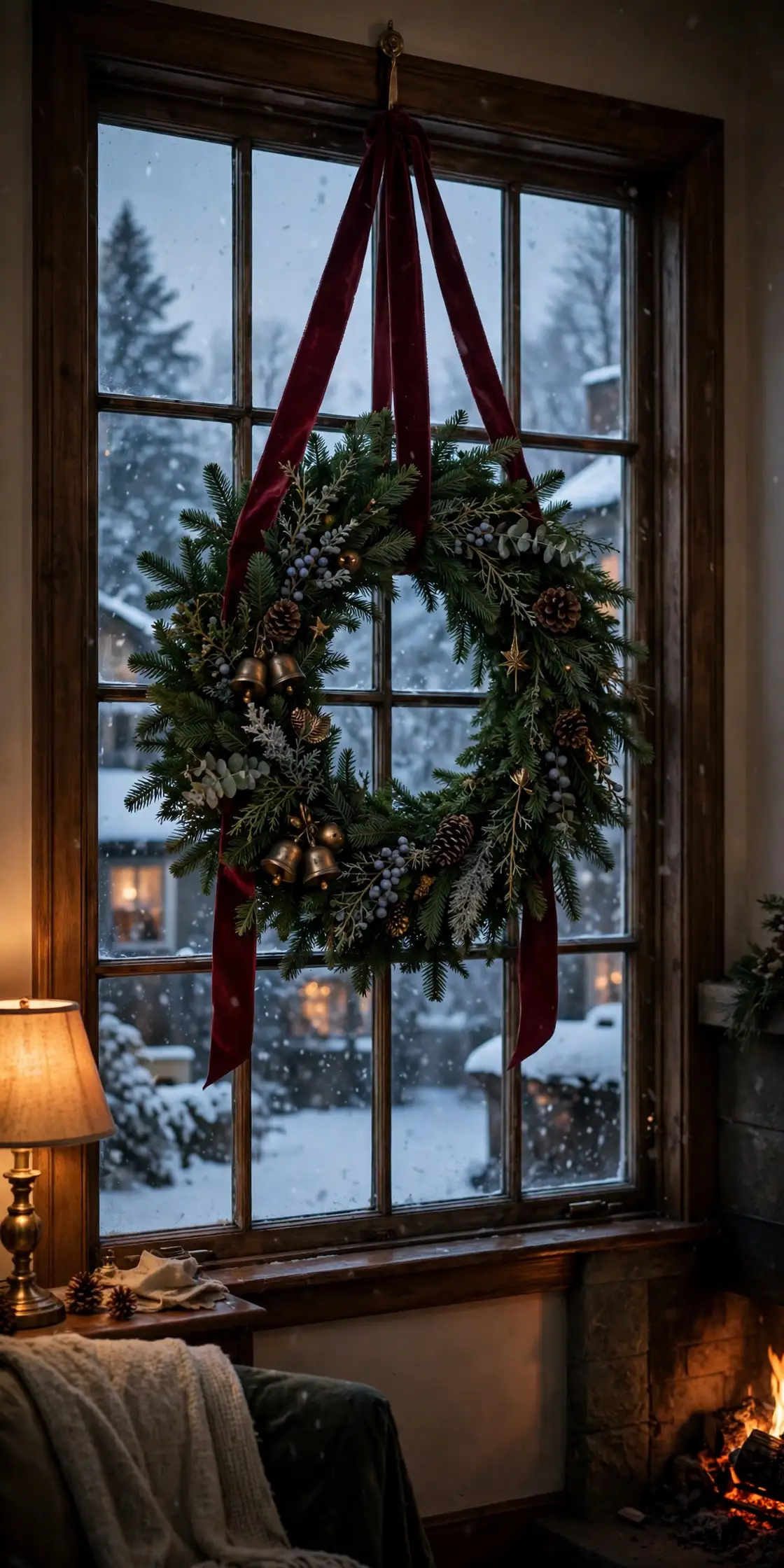 christmas wreath on window ideas