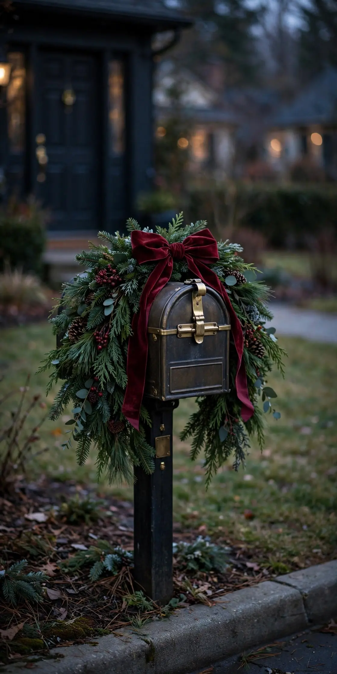 front door decor winter