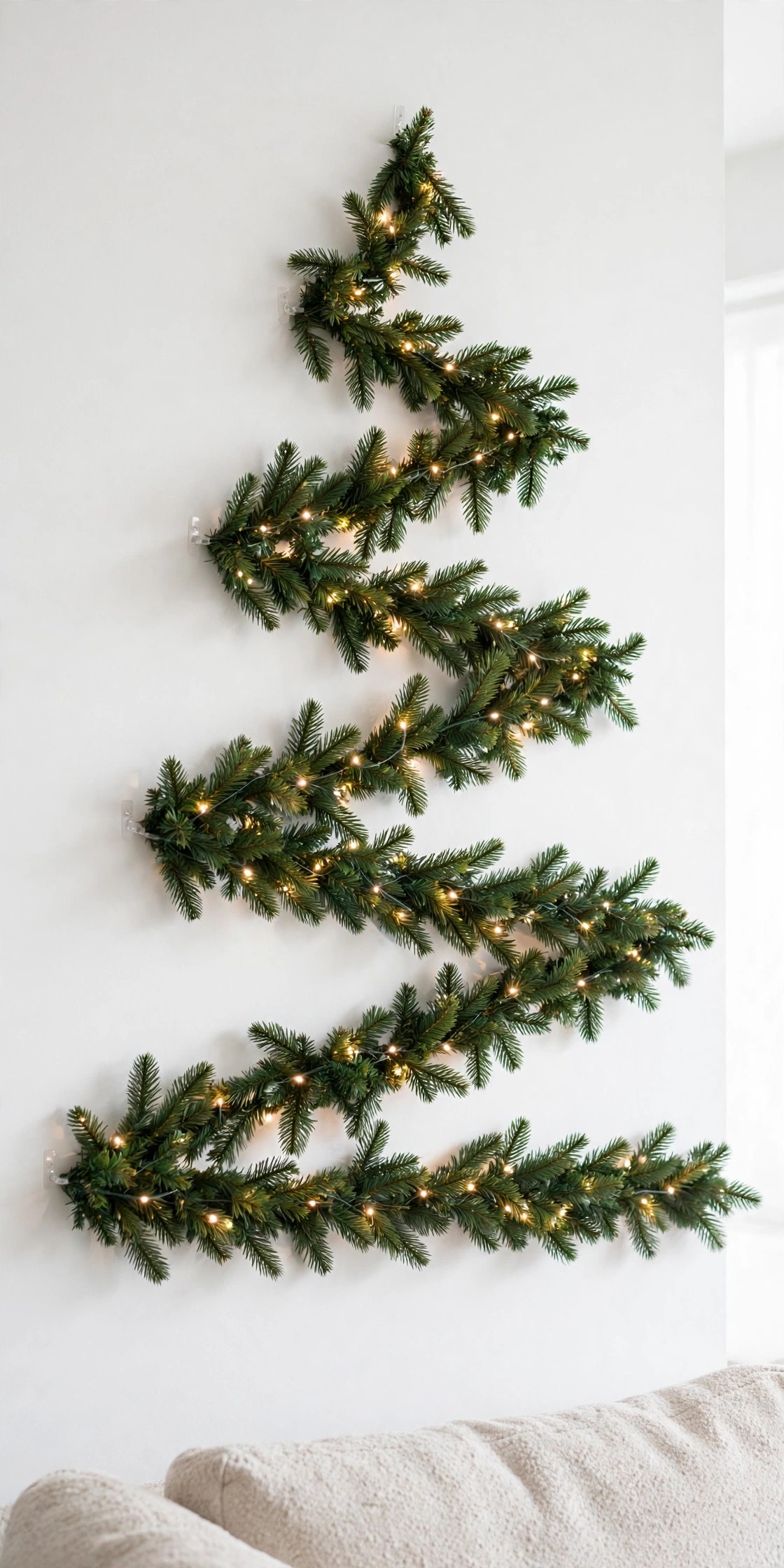 garland wall christmas tree living room decor