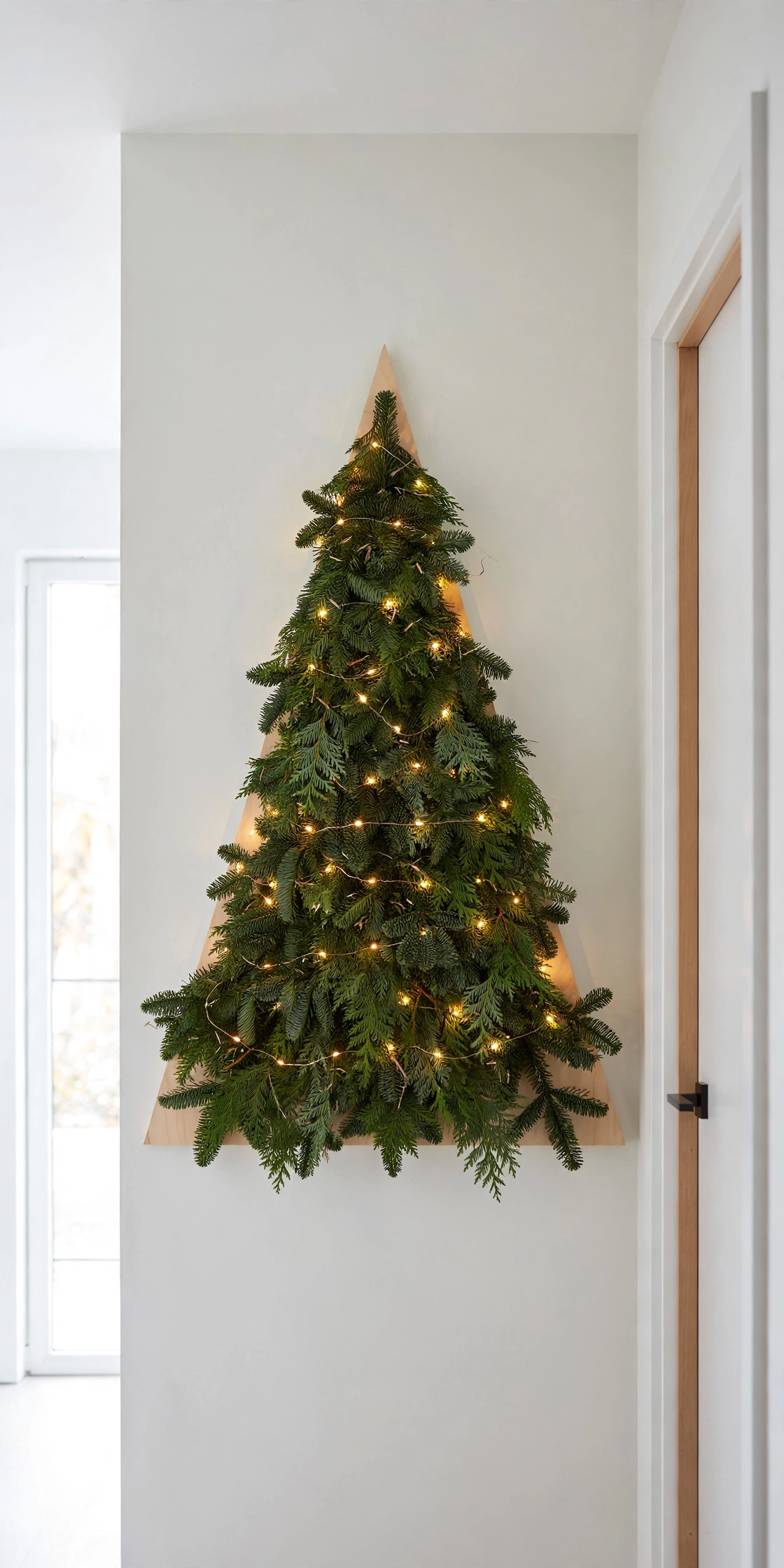 evergreen clippings wall christmas tree board