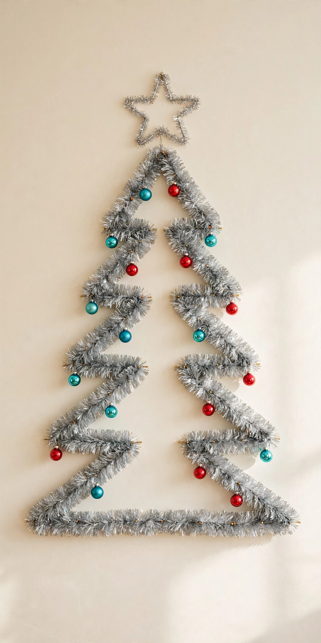 tinsel garland wall christmas tree retro