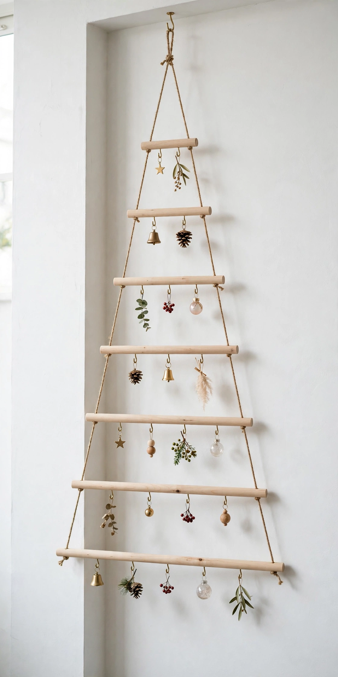 branch dowel wall christmas tree hanging
