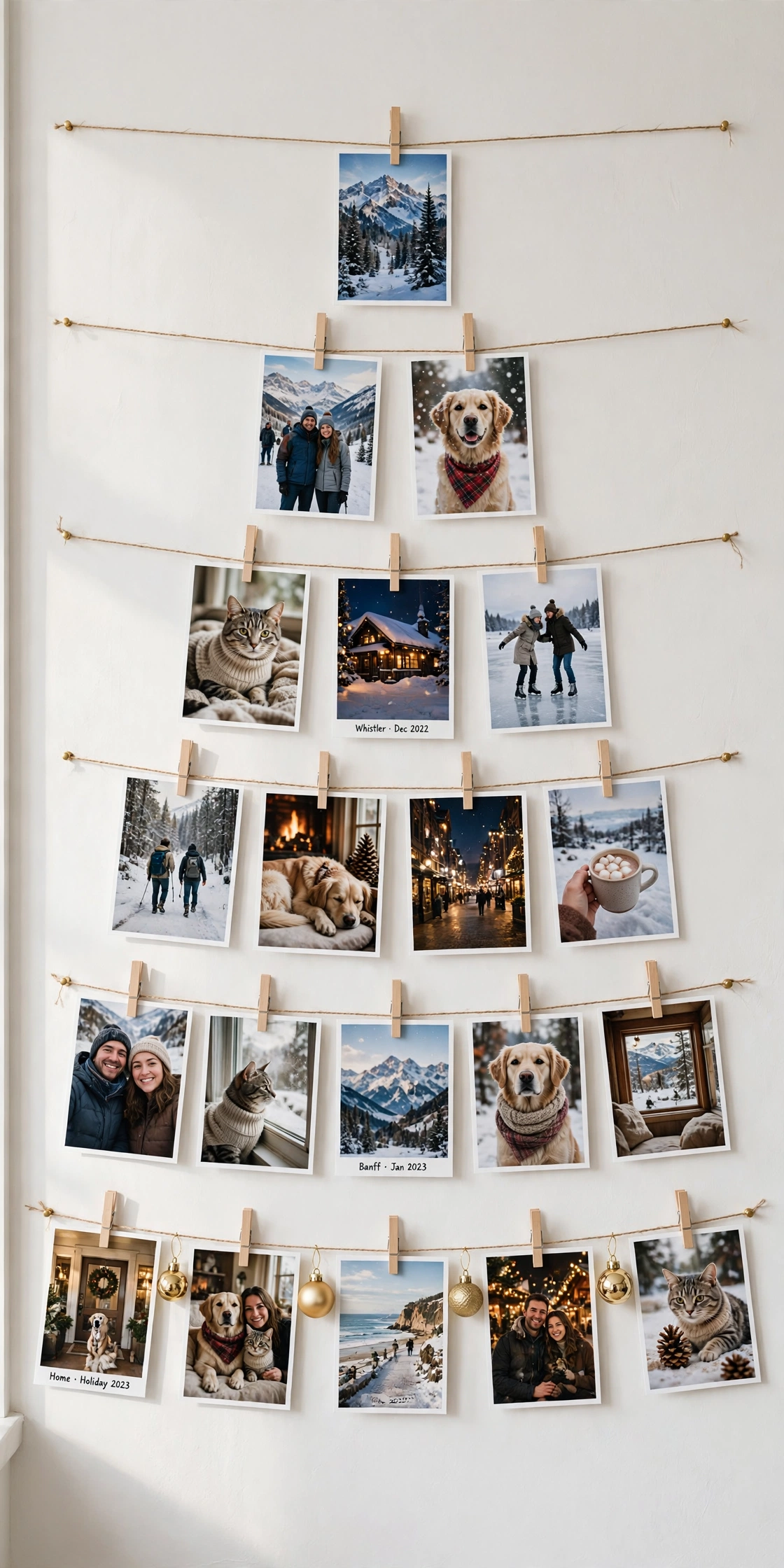 photo wall christmas tree cards memory