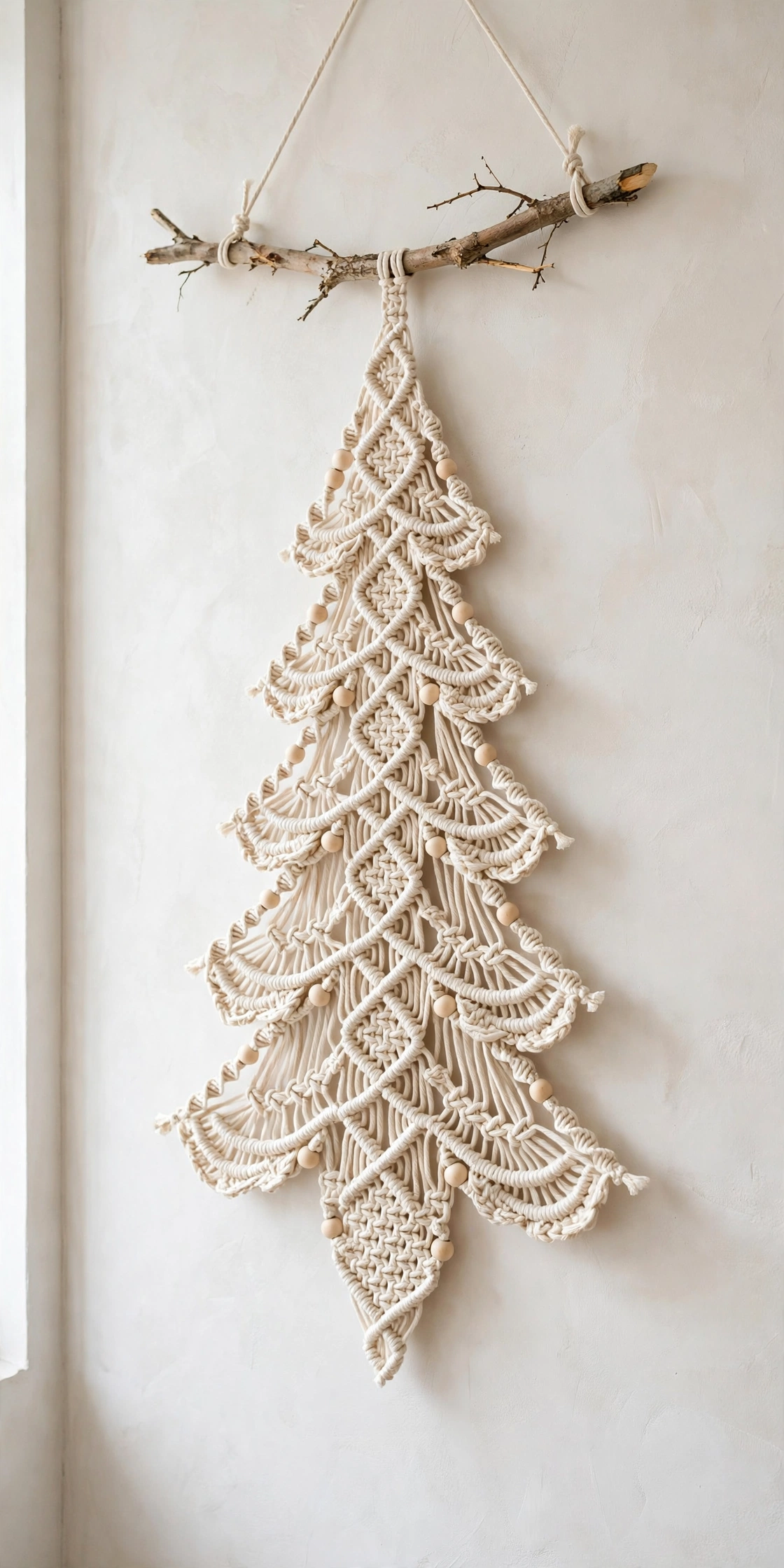 macrame wall hanging christmas tree boho