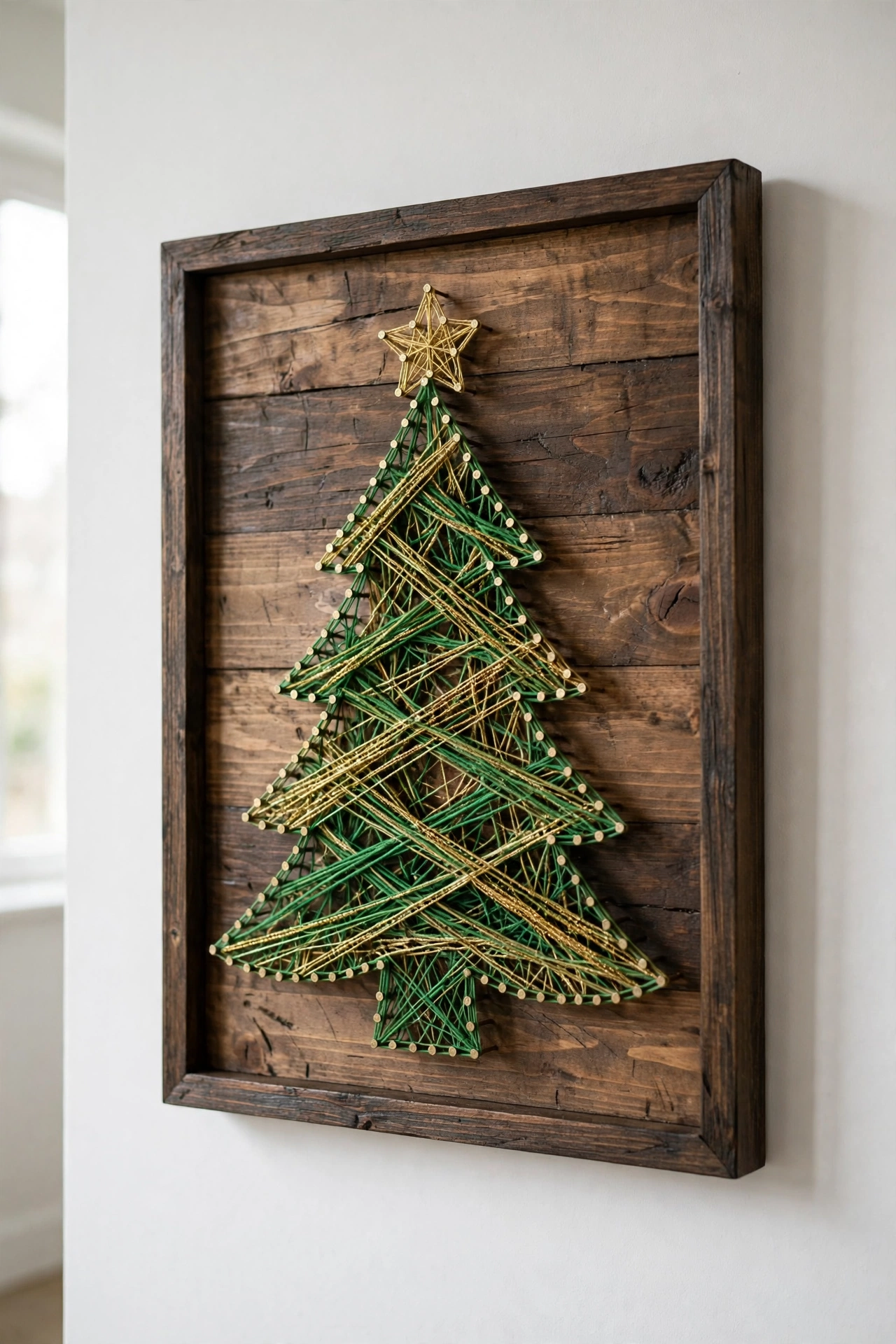 string art wall christmas tree board