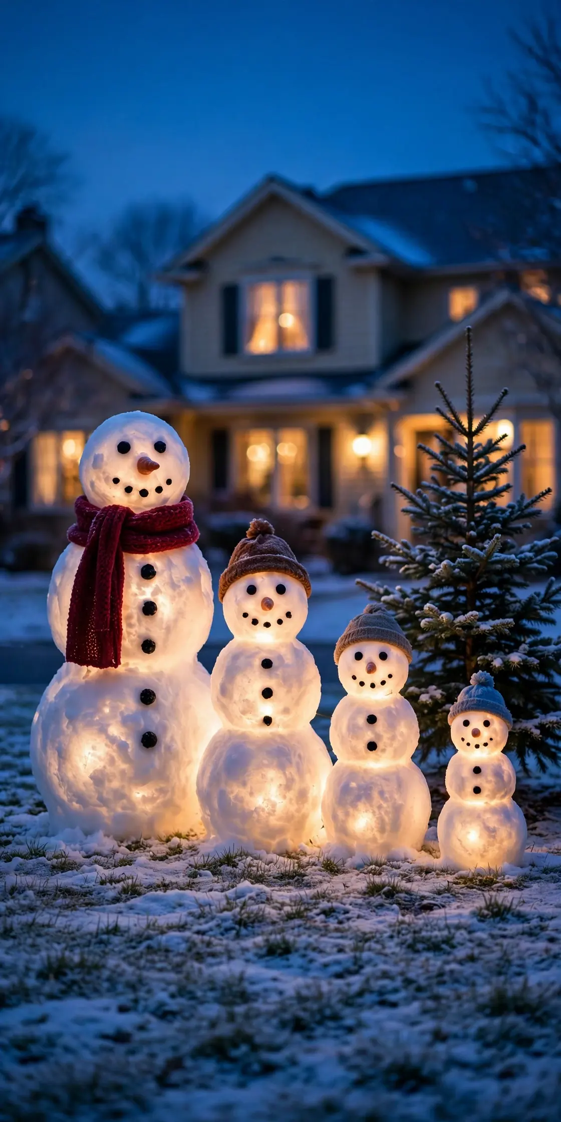 snowman family front yard christmas decorations